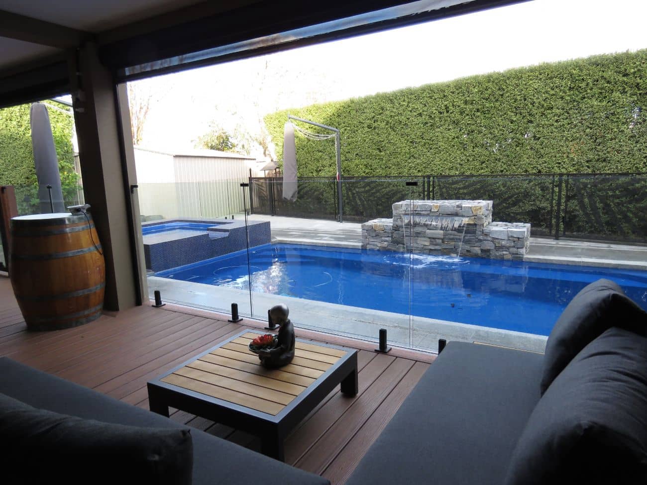 View of pool from alfresco